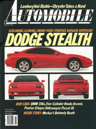 AUTOMOBILE 1990 MAR - DODGE STEALTH R/T, DIABLO