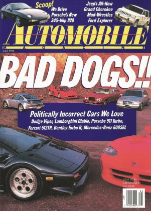 AUTOMOBILE 1992 MAY - DIABLO vs 512-T vs VIPER vs 911-T