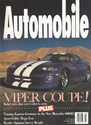 AUTOMOBILE 1993 MAR - VIPER GTS, SUV TESTS, D-TYPE
