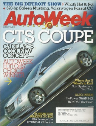 AUTOWEEK 2008 JAN 28 - CTS COUPE, SALEEN MUSTANG, CC, 9-4X, 83 MUSTANG GLX