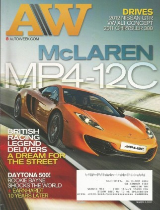 AUTOWEEK 2011 MAR 07 - McLAREN MP4-12C, NISSAN GT-R, VW XL1 CONCEPT