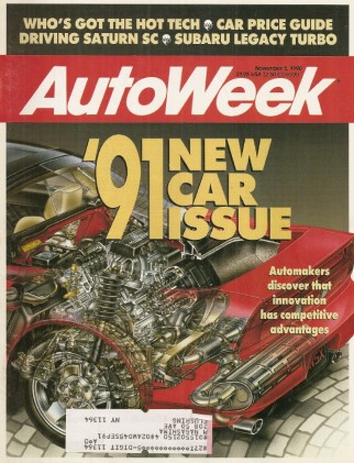 AUTOWEEK 1990 NOV 05 - NEW CAR ISSUE, FORD SPORTSMAN, ART ARFONS AT BONNEVILLE