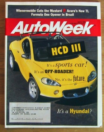 AUTOWEEK 1995 APR 03 - ACURA TL TEST, HYUNDAI HCD III
