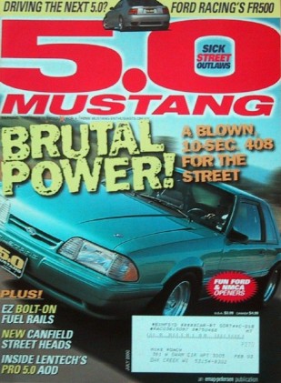 5.0 MUSTANG 2000 JULY - FR500 BUILT & TESTED