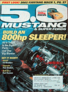 5.0 MUSTANG 2001 OCT - MACH 1, FR200 FOCUS, SHAKER