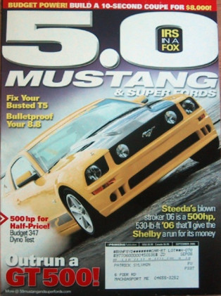 5.0 MUSTANG 2006 SEPT - FOOSE STALLION, KILLER 347, T5, PROJ FIRE&ICE, '06 GT