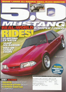 5.0 MUSTANG 2008 NOV - SALEEN BLOWER TEST, STEALTH GT500 MOD, 5-Spd