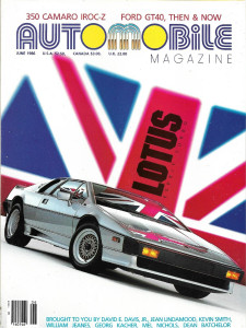 AUTOMOBILE 1986 JUNE - LOTUS SPEC,IROC-Z, GT-40, GLHS, DOLIN ART, NISSAN MID4