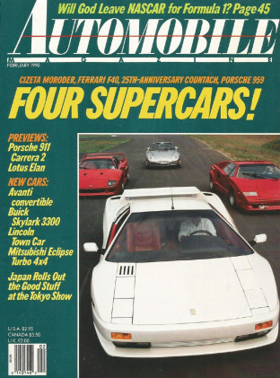 AUTOMOBILE 1990 FEB - SUPERCAR SHOOUTOUT, AVANTI