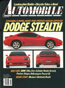 AUTOMOBILE 1990 MAR - STEALTH R/T, DIABLO, INSPIRE, STINGER, BMW 318iS