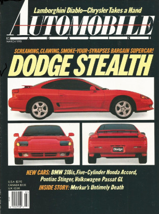 AUTOMOBILE 1990 MAR - STEALTH R/T, DIABLO, INSPIRE, STINGER, BMW 318iS