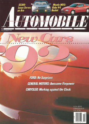 AUTOMOBILE 1991 OCT - '92 CARS, SHO, LT1 VETTE, LEXUS, ACHIEVA, ELANTRA, 300ZX