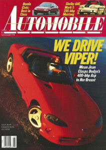 AUTOMOBILE 1991 NOV - SHELBY AAC MUSTANG,VIPER, VOLVO 850GLT,CIVIC,PRELUDE, MR2