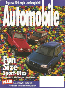 AUTOMOBILE 1996 AUG - DIABLO, GHIA, VOLVO 850,WHEELER'S ART, WRANGLER/RAV4/CR-V