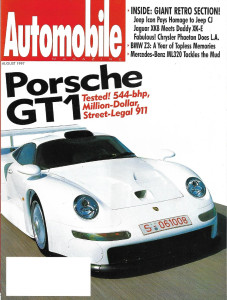 AUTOMOBILE 1997 AUG - 240Z, PORSCHE 911 GT1, Z3, XKE