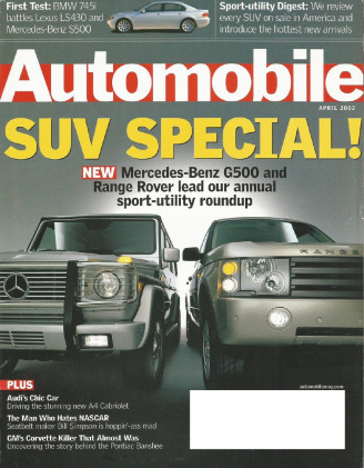 AUTOMOBILE 2002 APR - BANSHEE, HUMMER, V70 T5, G500