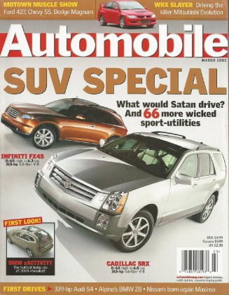 AUTOMOBILE 2003 MAR - SUV Spcl., EVO-VIII, CITROEN, S4
