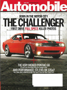 AUTOMOBILE 2008 APR - CHALLENGER FIRST DRIVE - FULL SPECS, PONTIAC G8, AWD PERF