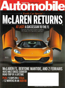 AUTOMOBILE 2009 NOV - EXOTICS: MCLAREN, BERTONE MANTIDE, TESLA, AUDI R8