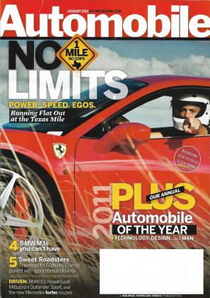 AUTOMOBILE 2011 JAN - FERRARI 458 ITALIA, BMW X3, NISSAN LEAF, OUTLANDER SPORT