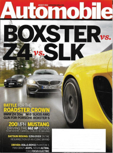 AUTOMOBILE 2012 AUG - BOXSTER S vs Z4 35is vs SLK55 AMG, MUSTANG GT500, JEEPS
