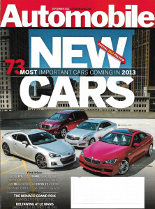 AUTOMOBILE 2012 SEPT - CADDY XTS, SPARK, SONIC RS,VETTE 427 RAGTOP,VERANO TURBO