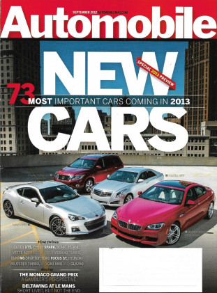 AUTOMOBILE 2012 SEPT - CADDY XTS, SPARK, SONIC RS,VETTE 427 RAGTOP,VERANO TURBO