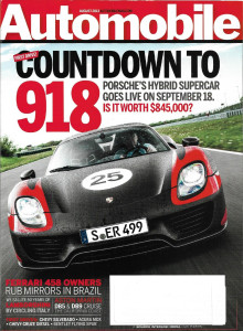 AUTOMOBILE 2013 AUG - PORSCHE 918, FERRARI 458, 50 YRS LAMBO, SILVERADO, MDX