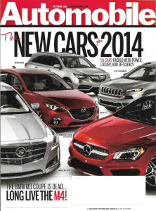 AUTOMOBILE 2013 OCT - BMW M4, ACURA MDX, CADILLAC CTS, CHEROKEE, MAZDA 3