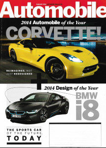 AUTOMOBILE 2014 JAN - AWARDS ISSUE, CORVETTE STINGRAY, BMW 8i, CHEVROLET SS