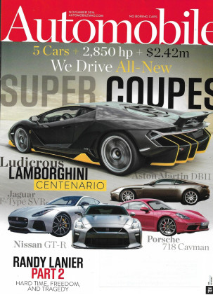 AUTOMOBILE 2016 NOV - LAMBORGHINI CENTENARIO, ASTON MARTIN DB11, PORSCHE CAYMAN