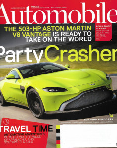 AUTOMOBILE 2018 JULY - ASTON MARTIN V8 VANTAGE, INFINITI M45, R-R CULLINAN SUV