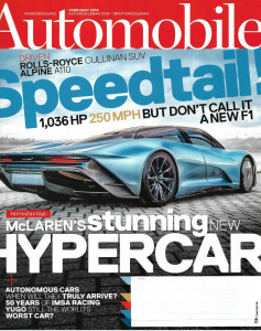 AUTOMOBILE 2019 FEB - R-R CULLINAN SUV, ALPINE A110, MCLAREN HYPERCAR