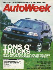 AUTOWEEK 2000 OCT 09 - ACURA MDX, BMW X5 LM, BILL COUCH '34 FORD 3-WINDOW ROD