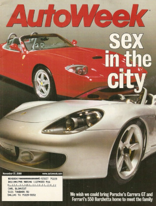 AUTOWEEK 2000 NOV 27 - CARRERA GT, BARCHETTA, AURORA, SAUBER, OLDS 6 4-DOOR