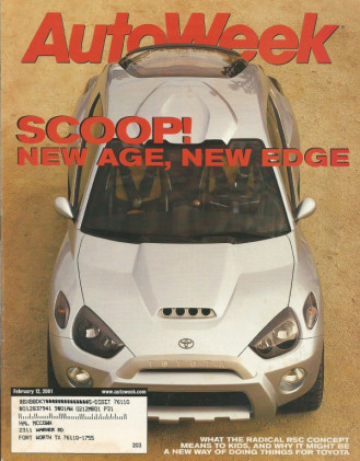 AUTOWEEK 2001 FEB 12 - TOYOTA RSC & PRIUS, ACURA 3.2TL-S, '41 HUPP SKYLARK