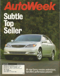 AUTOWEEK 2001 AUG 27 - CAMRY, LANCER ES, PASSAT W8, CHAPARRAL, '28 COMMANDER