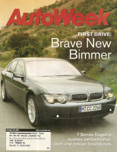 AUTOWEEK 2001 OCT 22 - BMW 7, Q45, AVALANCHE, MARTINSVILLE, CART-LAGUNA SECA*