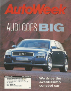 AUTOWEEK 2001 DEC 03 - AVANTISSIMO, '73 NEW YORKER, SEQUOIA, XG350, G&M CLASS