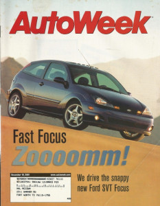 AUTOWEEK 2001 DEC 10 - SVT FOCUS, WRX, CIVIC HYBRID, MATRIX, JAVELIN CARDIN