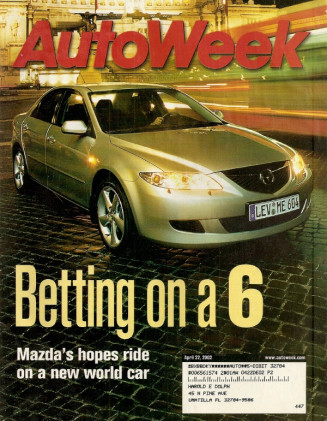 AUTOWEEK 2002 APRIL 22 - MATRIX, MAZDA 6, LANCER OZ