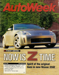 AUTOWEEK 2002 JULY 08 - NISSAN 350Z, PIKES PEAK, 39 DeSOTO