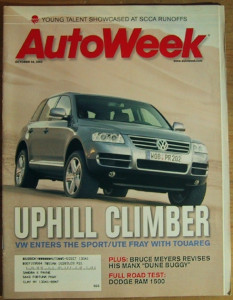 AUTOWEEK 2002 OCT 28 - TOUAREG, MANXTER, SCCA RUNOFFS