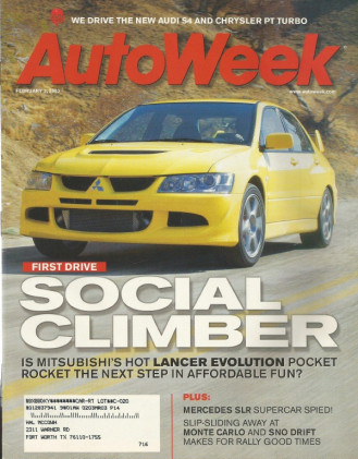 AUTOWEEK 2003 FEB 03 - NEW EVO, MERCEDES SLR, AUDI S4, '60 MERCURY MONTEREY