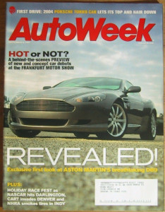 AUTOWEEK 2003 SEPT 08 - 911 TURBO CABRIOLET, BRAT, DB9