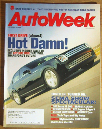AUTOWEEK 2003 NOV 10 - RADICAL TUNERS, RENNA, RUNOFFS