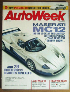 AUTOWEEK 2004 MAR 15 - MASERATI MC12, TT 3.2 QUATTRO