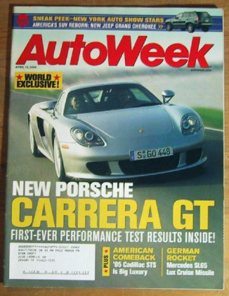 AUTOWEEK 2004 APR 12 - CARRERA GT, CADILLAC STS, SADLER
