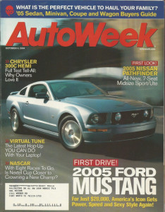 AUTOWEEK 2004 OCT 04 - NEW 300C HEMI & MUSTANG GT, '65 FERRARI 275 GTB, H2R