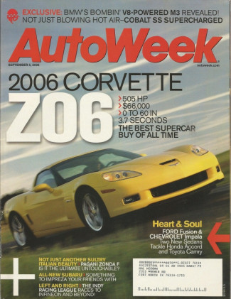 AUTOWEEK 2005 SEPT 05 - NEW Z06, PAGANI ZONDA C12 F, FUSION, IMPALA, WRX STI